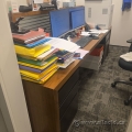 Walnut Credenza Straight Desk w/ Back Panel